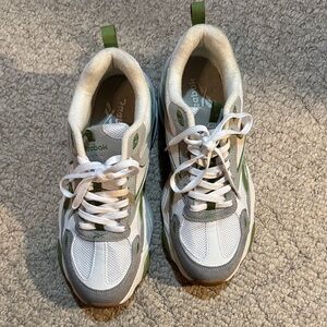 Reebok White, Green & Gray Men's Athletic Sneakers